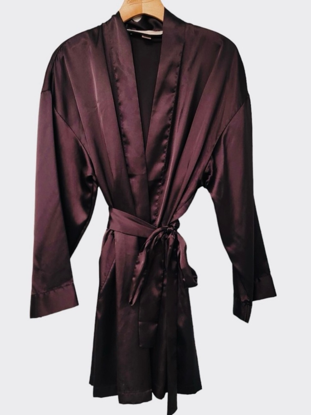 Victoria's Secret Satin Robe in Deep Plum